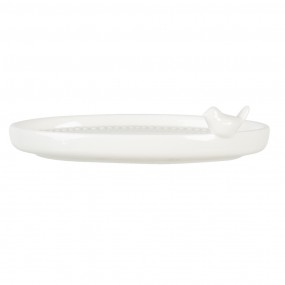 264773 Soap Dish Bird 15x10x4 cm White Porcelain Oval Soap Holder