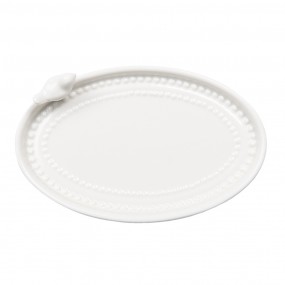 264773 Soap Dish Bird 15x10x4 cm White Porcelain Oval Soap Holder