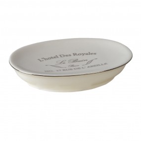26CE1235 Soap Dish 14x10 cm White Ceramic Oval Soap Holder