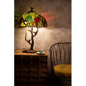 25LL-6130 Lampe de table Tiffany Ø 40x60 cm  Vert Plastique Verre Lampe de bureau Tiffany