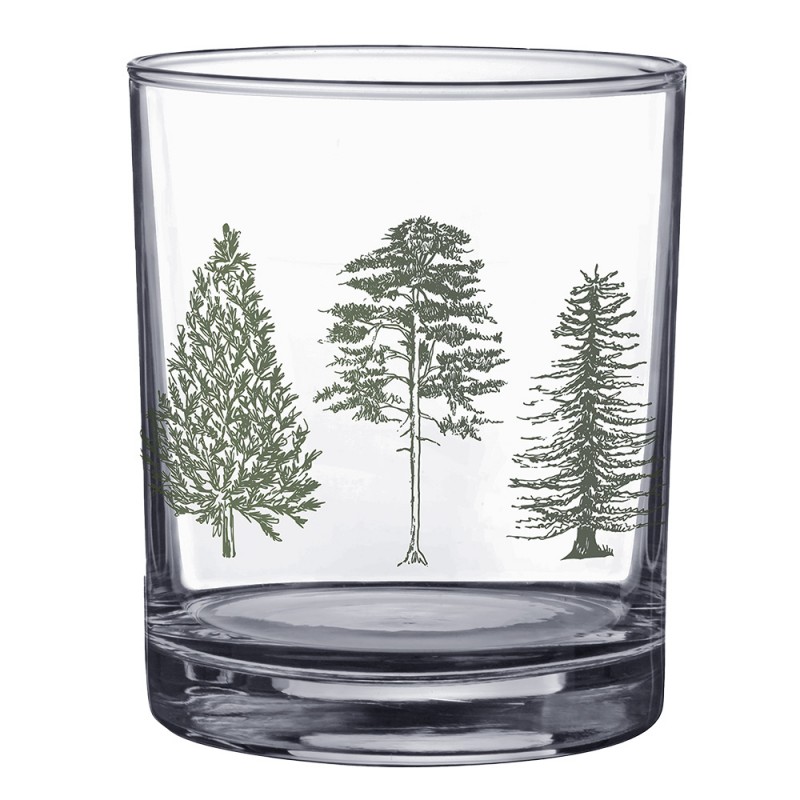 NPTGL0001 Water Glass 230 ml Glass Pine Trees Drinking Cup