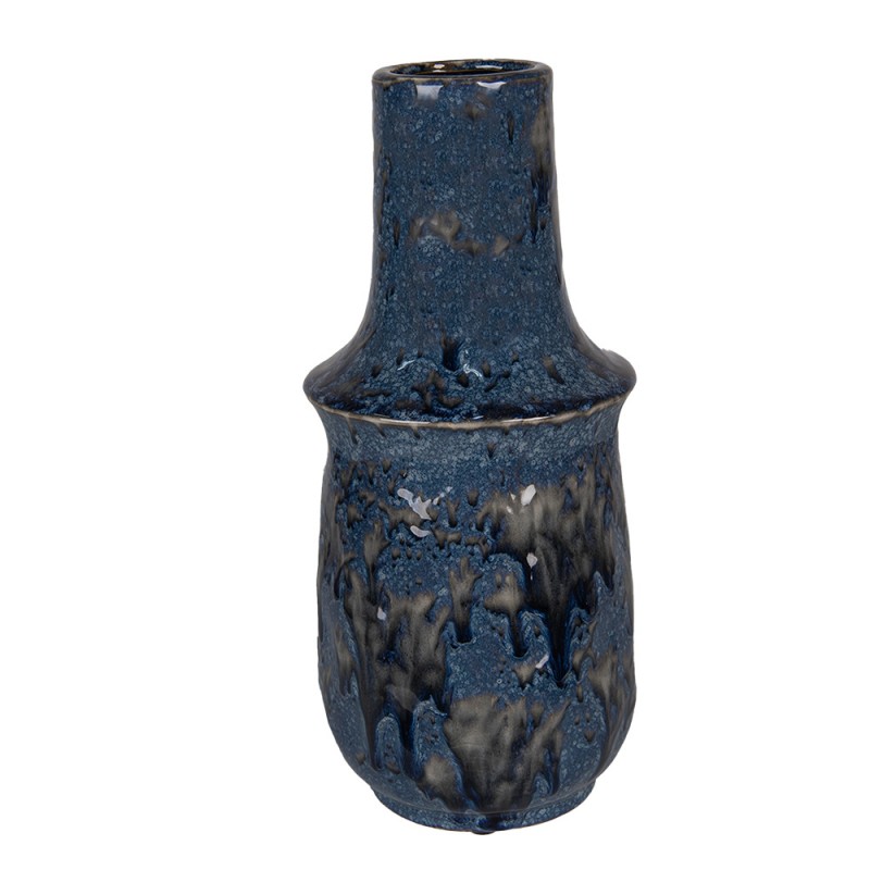 6CE1571L Vase Ø 13x30 cm Blue Ceramic Decorative Vase