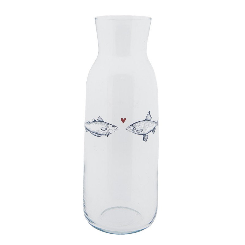 SSFGL0003 Carafe 1000 ml Transparent Verre Poissons Carafe d'eau