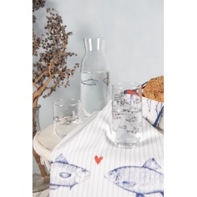 2SSFGL0003 Carafe 1000 ml Transparent Verre Poissons Carafe d'eau