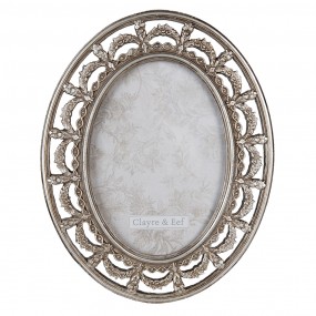 22F0926 Bilderrahmen 13x18 cm Silberfarbig Kunststoff Oval Fotorahmen