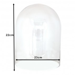26GL3548 Cloche Ø 23x22 cm Glass Glass Bell Jar