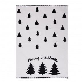 2BWX42W Tea Towel  50x70 cm White Black Cotton Christmas Tree Rectangle Kitchen Towel