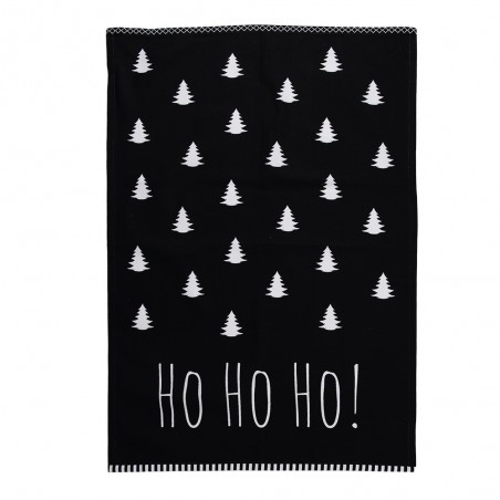 BWX42Z Tea Towel 50x70 cm Black White Cotton Christmas Trees Rectangle  Kitchen Towel