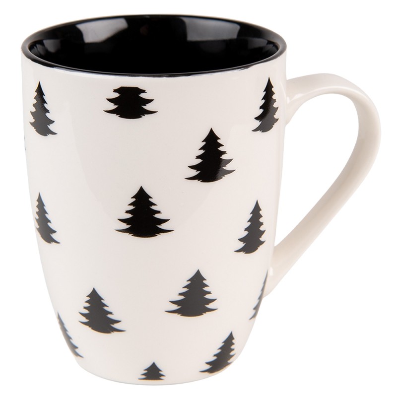 BWXMU Mug 300 ml Beige Black Porcelain Christmas Tree Tea Mug