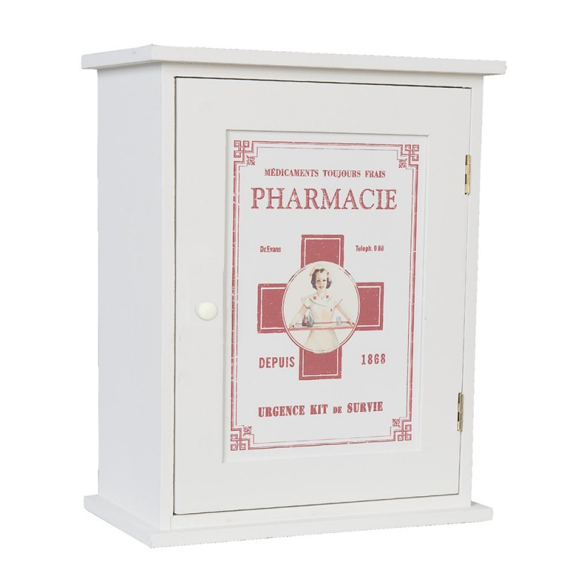 6H0372 Medicine Cabinet 24x13x30 cm White Wood Rectangle Wall Mounted Bathroom Cabinet hanging