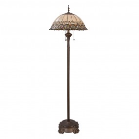 25LL-5681 Floor Lamp Tiffany Ø 50x165 cm  Beige Brown Metal Glass Standing Lamp