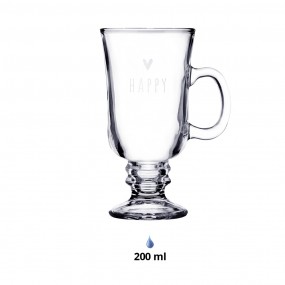 26GL4373 Tea Glass 200 ml Glass Heart Tea Mug
