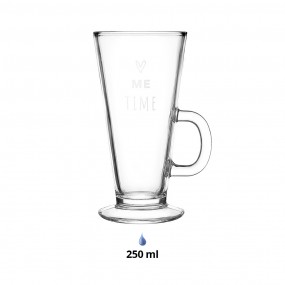 26GL4374 Tea Glass 250 ml Glass Heart Tea Mug