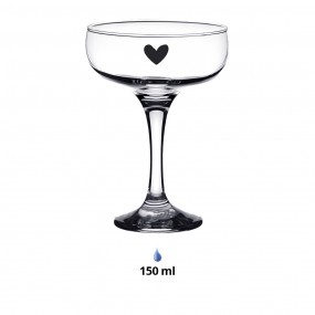 26GL4376 Champagne Glass 150 ml Glass Heart Wine Glass