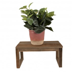 26H2205 Plant Table 38x18x19 cm Brown Wood Rectangle Plant Stand