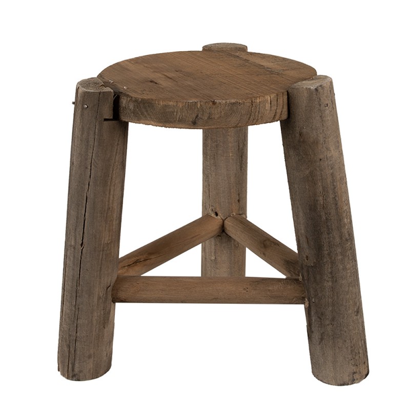 6H2216 Plant Table Ø 18x21 cm Brown Wood Plant Stand
