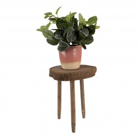 26H2221 Plant Table Ø 24x36 cm Brown Wood Plant Stand