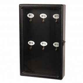 26H1570Z Key Cabinet 24x7x38 cm Black Wood Rectangle Key Holder