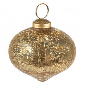 26GL3825 Christmas Bauble Ø 9 cm Gold colored Glass Christmas Decoration