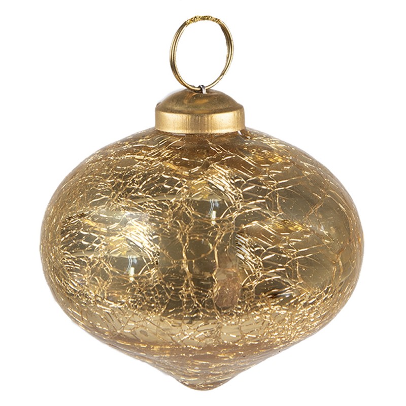 6GL3825 Christmas Bauble Ø 9 cm Gold colored Glass Christmas Decoration