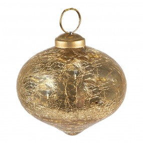 26GL3826 Christmas Bauble Ø 7 cm Gold colored Glass Christmas Decoration