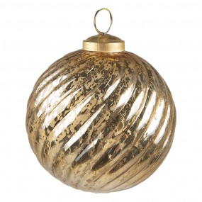 26GL3829 Christmas Bauble Ø 9 cm Gold colored Glass Christmas Decoration