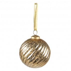 26GL3829 Christmas Bauble Ø 9 cm Gold colored Glass Christmas Decoration