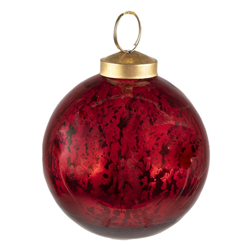 6GL3832 Weihnachtskugel Ø 9 cm Rot Glas Weihnachtsdekoration