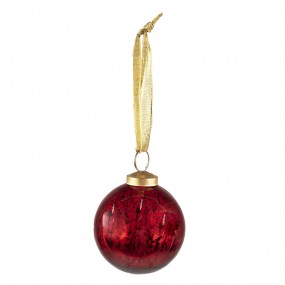 26GL3832 Weihnachtskugel Ø 9 cm Rot Glas Weihnachtsdekoration