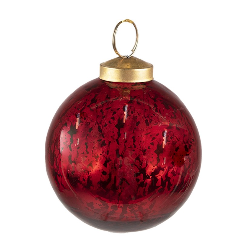 6GL3833 Kerstbal  Ø 7 cm Rood Glas Kerstdecoratie