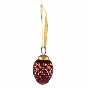 26GL3839 Christmas Bauble Ø 4 cm Red Glass Christmas Decoration