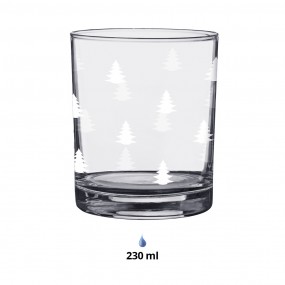 2BWXGL0001 Waterglas  230 ml Glas Kerstbomen Drinkbeker