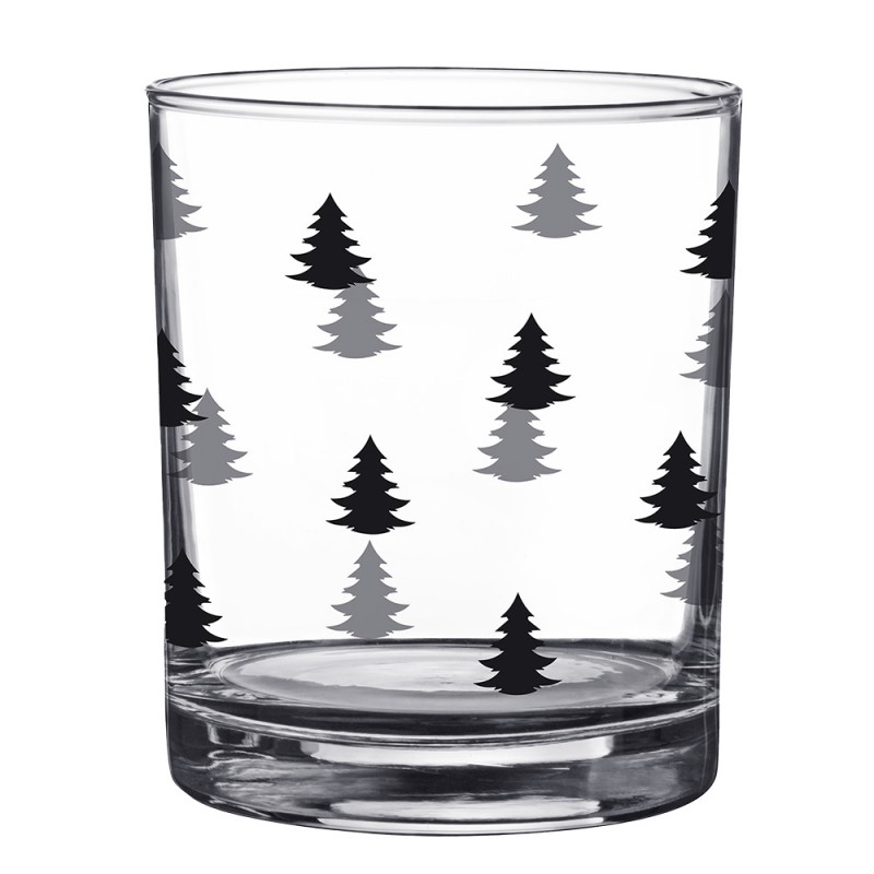 BWXGL0002 Wasserglas 230 ml Glas Weihnachtsbäume Trinkbecher