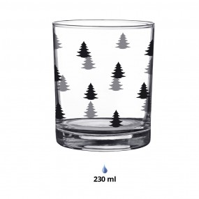 2BWXGL0002 Water Glass 230 ml Glass Christmas Trees Drinking Cup
