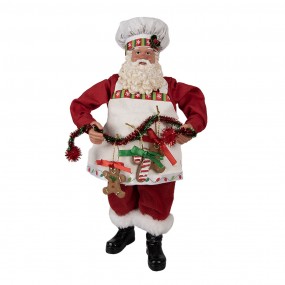 265216 Statuetta Babbo Natale  28 cm Rosso Tessuto su plastica Statuetta decorativa