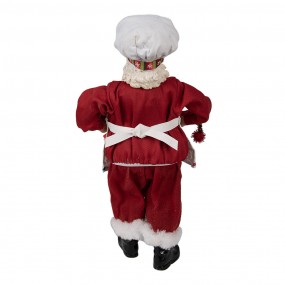 265216 Beeld Kerstman 28 cm Rood Textiel op kunststof Decoratie figuur