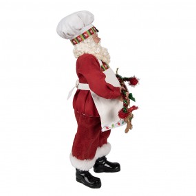 265216 Beeld Kerstman 28 cm Rood Textiel op kunststof Decoratie figuur