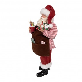 265220 Figurine Santa Claus 28 cm Red Textile on Plastic Christmas Figurine