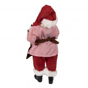 265220 Figurine Santa Claus 28 cm Red Textile on Plastic Christmas Figurine