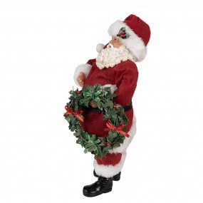 265221 Figur Weihnachtsmann 28 cm Rot Textil auf Kunststoff