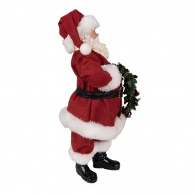 265221 Figur Weihnachtsmann 28 cm Rot Textil auf Kunststoff