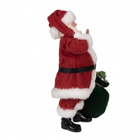 265224 Figurine Santa Claus 28 cm Red Textile on Plastic Christmas Figurine