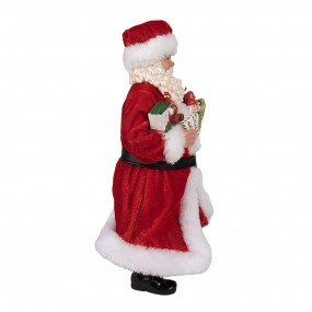 265226 Statuetta Babbo Natale  28 cm Rosso Tessuto su plastica Statuetta di Natale