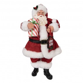 265223 Figurine Santa Claus 28 cm Red Textile on Plastic Christmas Figurine