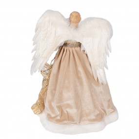 265217 Christmas Decoration Figurine Angel 41 cm Gold colored Textile on Plastic Christmas Decoration