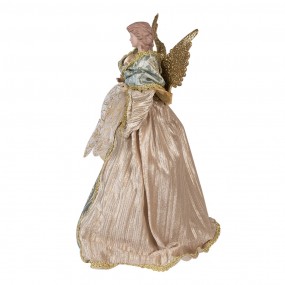 265218 Christmas Decoration Figurine Angel 43 cm Gold colored Textile on Plastic Christmas Tree Decorations