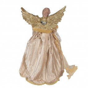265218 Weihnachtsdekorationsfigur Engel 43 cm Goldfarbig Textil auf Kunststoff Weihnachtsbaumschmuck