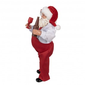 265228 Figurine Santa Claus 28 cm Red Textile on Plastic Christmas Figurine