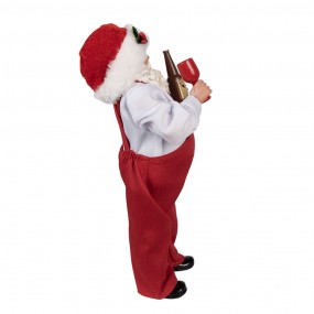 265228 Figurine Santa Claus 28 cm Red Textile on Plastic Christmas Figurine