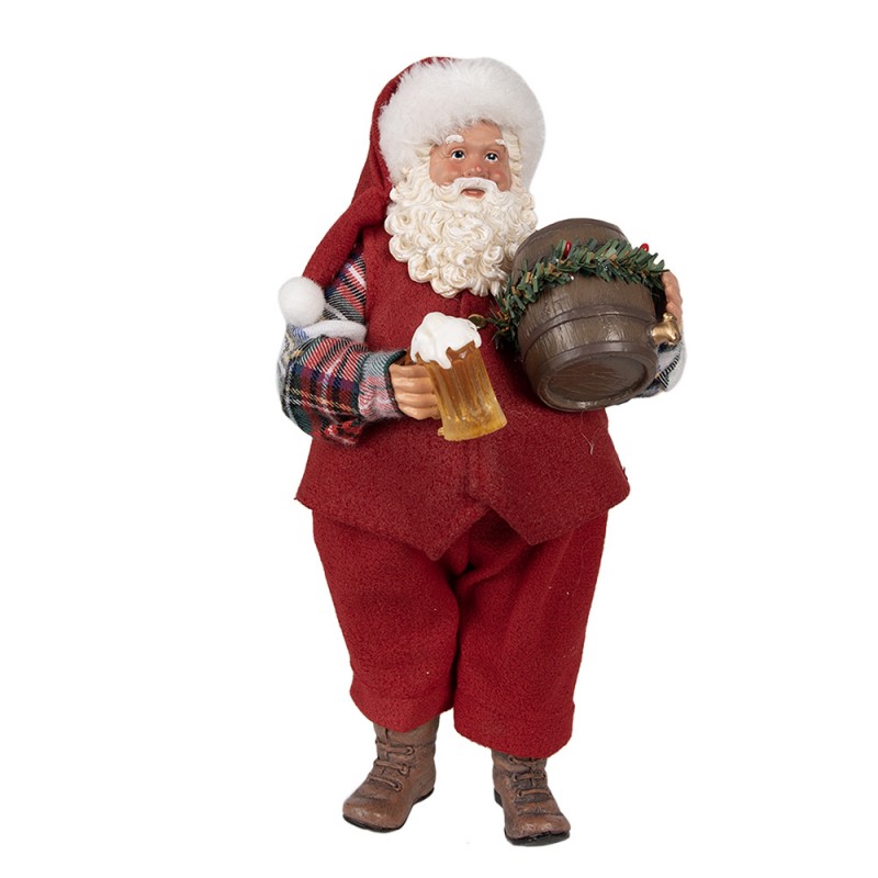 65232 Statuetta Babbo Natale  28 cm Rosso Tessuto su plastica Statuetta di Natale